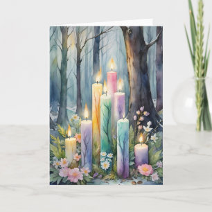 Cartes Pour Fêtes Annuelles Imbolc Chandlemas Winter Forest Chandelles Wiccan