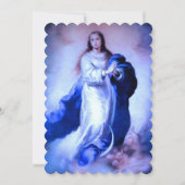 Cartes Pour Fêtes Annuelles Immaculée Conception Bleue avec Memorare (Devant)