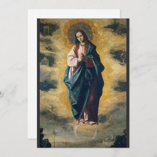 Cartes Pour Fêtes Annuelles Immaculée Conception par Zurbarán (Devant / Derrière)