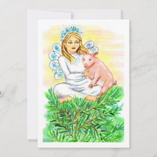 Cartes Pour Fêtes Annuelles Imogene Christmas Angel Piglet JL Biel