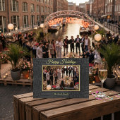 Cartes Pour Fêtes Annuelles Impression de luxe en faux cuir de crocodile noir