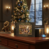 Cartes Pour Fêtes Annuelles Impression de luxe en faux cuir de crocodile noir