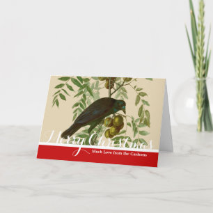 Cartes Pour Fêtes Annuelles Impression d'oiseau Grackle Violet d'Audubon Botan