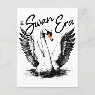 Cartes Pour Fêtes Annuelles Impression noire de l'ère du cygne vintage
