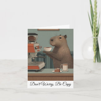 Cartes Pour Fêtes Annuelles Impression personnalisée de café vintage capybara