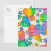 Cartes Pour Fêtes Annuelles Impressionniste Pastel Valentine Hearts (Devant / Derrière)