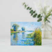 Cartes Pour Fêtes Annuelles Impressionniste Spring Riverbank avec bateaux (Debout devant)