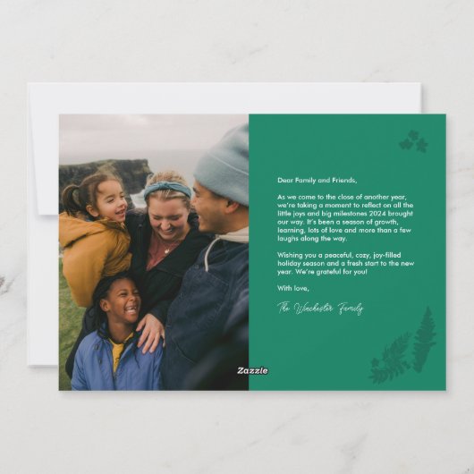 Cartes Pour Fêtes Annuelles Impressions botaniques Cadre horizontal Noël (Dos)