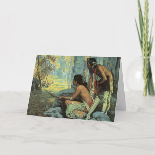 Cartes Pour Fêtes Annuelles Indiens vintages, Taos Turquie Chasseurs par souri