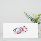 Cartes Pour Fêtes Annuelles Infinité avec les fleurs Sakura (Debout devant)