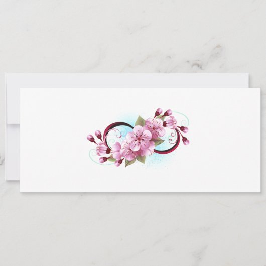 Cartes Pour Fêtes Annuelles Infinité avec les fleurs Sakura (Devant)