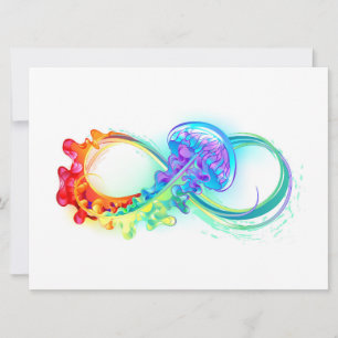 Cartes Pour Fêtes Annuelles Infinity avec Rainbow Jellyfish
