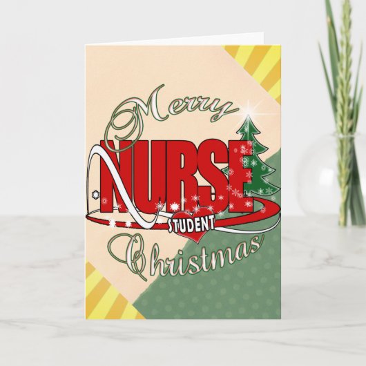 CARTES POUR FÊTES ANNUELLES INFIRMIER ÉTUDIANT NOËL (Devant)