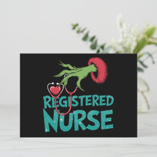 Cartes Pour Fêtes Annuelles Infirmière diplômée Stethoscope Père Noël Elfe de