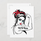 Cartes Pour Fêtes Annuelles Infirmière en néonatologie Rosie la riveteuse Pin (Devant / Derrière)