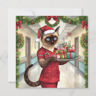 Cartes Pour Fêtes Annuelles Infirmière en service Temps de Noël pour les Amour
