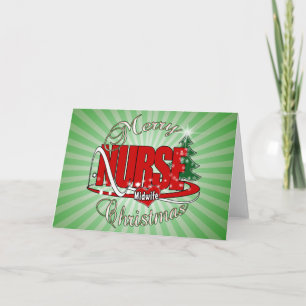 CARTES POUR FÊTES ANNUELLES INFIRMIÈRE FEMME NOËL