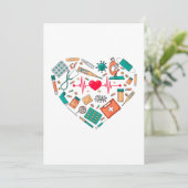 Cartes Pour Fêtes Annuelles Infirmière Infirmière Outil Coeur (Debout devant)