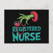 Cartes Pour Fêtes Annuelles Infirmière inscrite Stethoscope Père Noël Elf Chri (Devant)