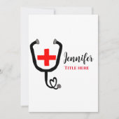 Cartes Pour Fêtes Annuelles Infirmière médecin rouge plus stéthoscope ajouter (Devant)