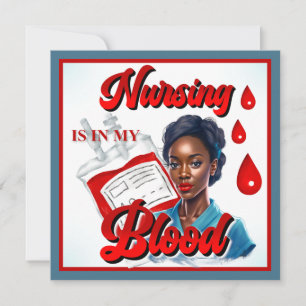 Cartes Pour Fêtes Annuelles Infirmière Mignonne Pin-Up_ C'est dans mon sang