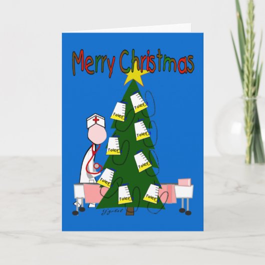 Cartes Pour Fêtes Annuelles Infirmière Noël Design "Joyeux Noël" (Devant)