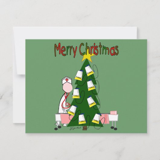 Cartes Pour Fêtes Annuelles Infirmière Noël Design "Joyeux Noël" (Devant)