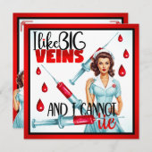 Cartes Pour Fêtes Annuelles Infirmière nostalgique mignonne j'aime les grosses (Devant / Derrière)