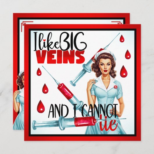 Cartes Pour Fêtes Annuelles Infirmière nostalgique mignonne j'aime les grosses (Devant / Derrière)