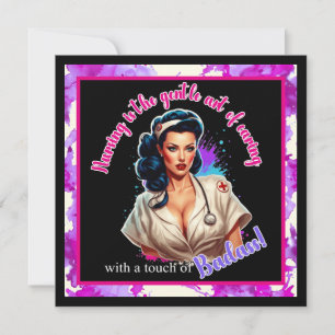 Cartes Pour Fêtes Annuelles Infirmière Pin-up Badass