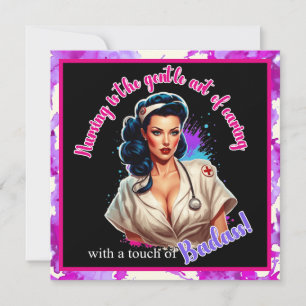 Cartes Pour Fêtes Annuelles Infirmière pin-up badass