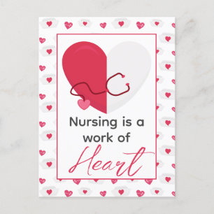 Cartes Pour Fêtes Annuelles Infirmière Valentines Médicale Moderne Rose Coeur