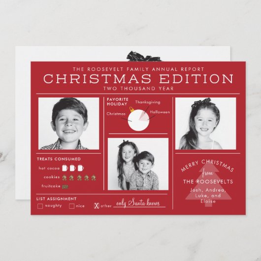 Cartes Pour Fêtes Annuelles Infographie Infographique Funny Noël (Devant / Derrière)