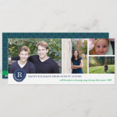 Cartes Pour Fêtes Annuelles Initiale de la famille (Devant / Derrière)