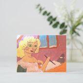 Cartes Pour Fêtes Annuelles inscription d'une lettre à Père Noël (Debout devant)