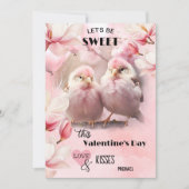 Cartes Pour Fêtes Annuelles Inséparables roses doux chocolat Saint Valentin (Devant)