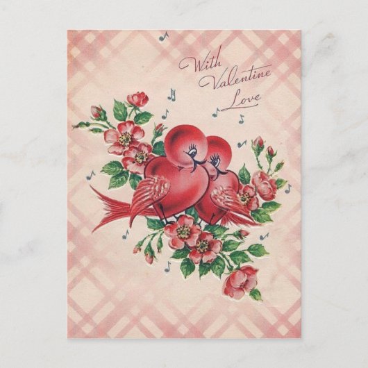 Cartes Pour Fêtes Annuelles Inséparables vintages de Valentine (Devant)