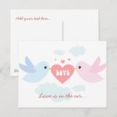 Cartes Pour Fêtes Annuelles Inséparables volants Valentine (Devant / Derrière)