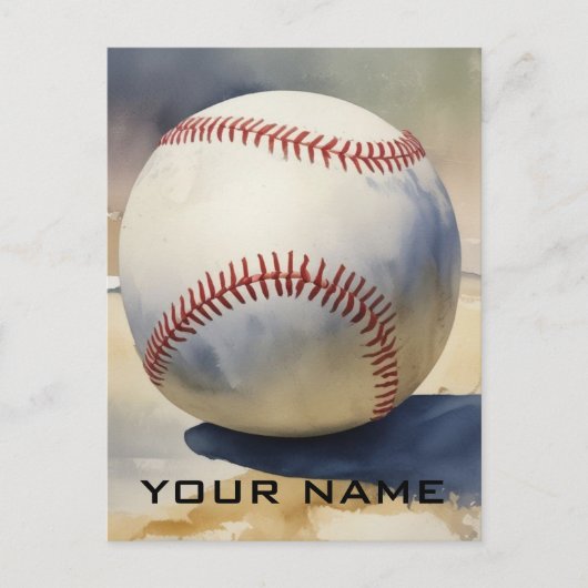 Cartes Pour Fêtes Annuelles Inspiration Baseball Ajouter Votre Nom (Devant)