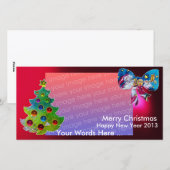 CARTES POUR FÊTES ANNUELLES INSPIRÉ PÈRE NOËL NOËL ARBRE ET LE SOL (Devant / Derrière)