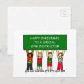 Cartes Pour Fêtes Annuelles Instructeur de gym Joyeux Noël (Devant / Derrière)