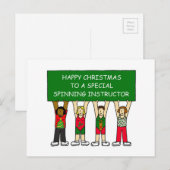 CARTES POUR FÊTES ANNUELLES INSTRUCTEUR DE SPINNING HEUREUX XMAS (Devant / Derrière)