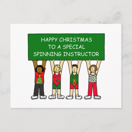 CARTES POUR FÊTES ANNUELLES INSTRUCTEUR DE SPINNING HEUREUX XMAS (Devant)