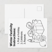 Cartes Pour Fêtes Annuelles Instructions de vacances (Devant / Derrière)