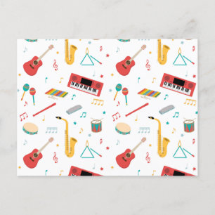 Cartes Pour Fêtes Annuelles Instruments de musique Motif à thème musical