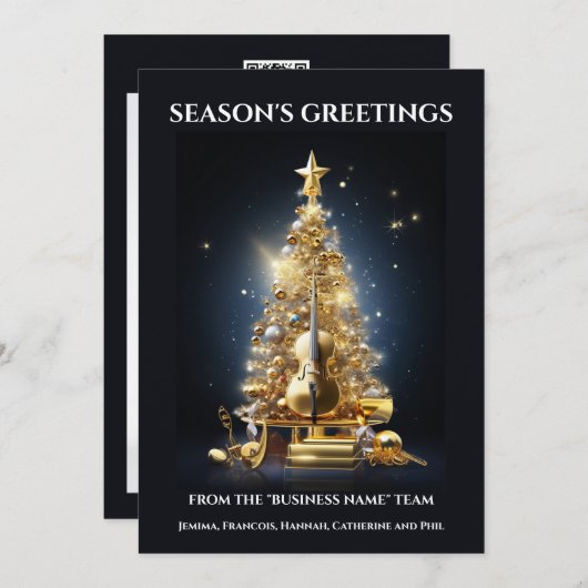 Cartes Pour Fêtes Annuelles Instruments orchestraux violoncelle de noël (Devant / Derrière)