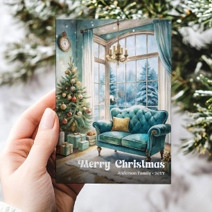 Cartes Pour Fêtes Annuelles Intérieur de Noël classique charmant avec une atmo