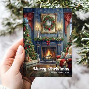 Cartes Pour Fêtes Annuelles Intérieur de Noël rustique charmant à l'aquarelle