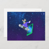 Cartes Pour Fêtes Annuelles Interstellar Pup sur un Surf board (Devant / Derrière)