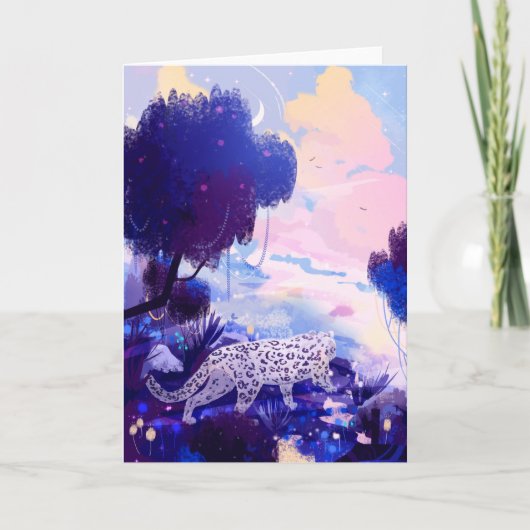 Cartes Pour Fêtes Annuelles Irbis White Leopard (Devant)